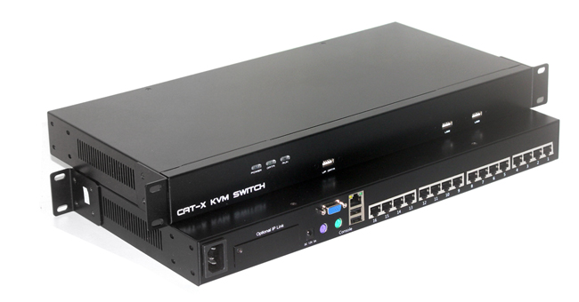 16端口机架型CAT5接口数字KVM切换器，双电源接口(图1)