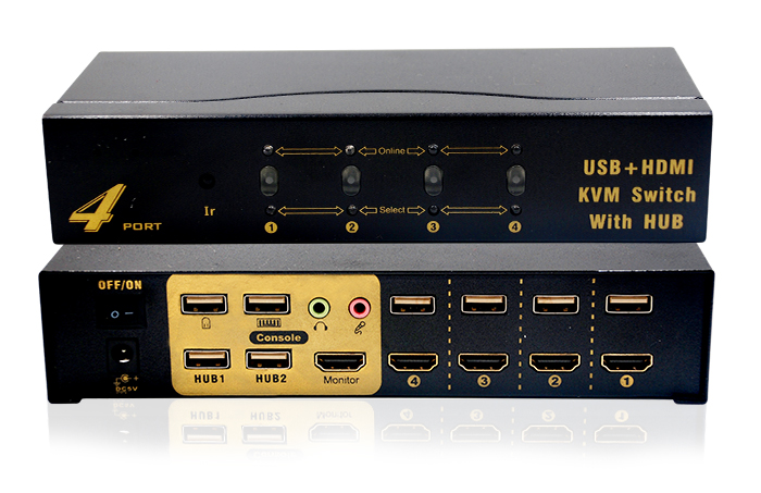 4端口桌面型HDMI KVM切换器，含音频，麦克风，USB2.0，4K*2K@30H(图1)